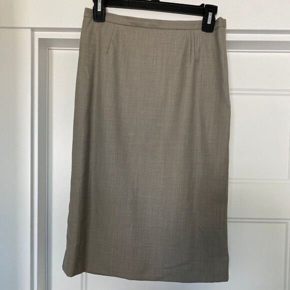 Talora Women's Size 4 100% Italian Wool Brown/Taupe Pencil Skirt - Picture 1 of 10
